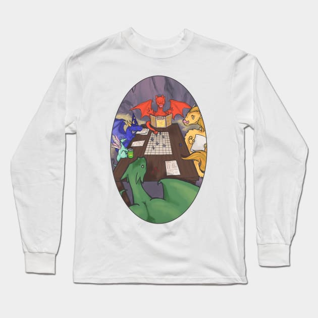 Dragons and Dungeons and Dragons Long Sleeve T-Shirt by Myracuulous